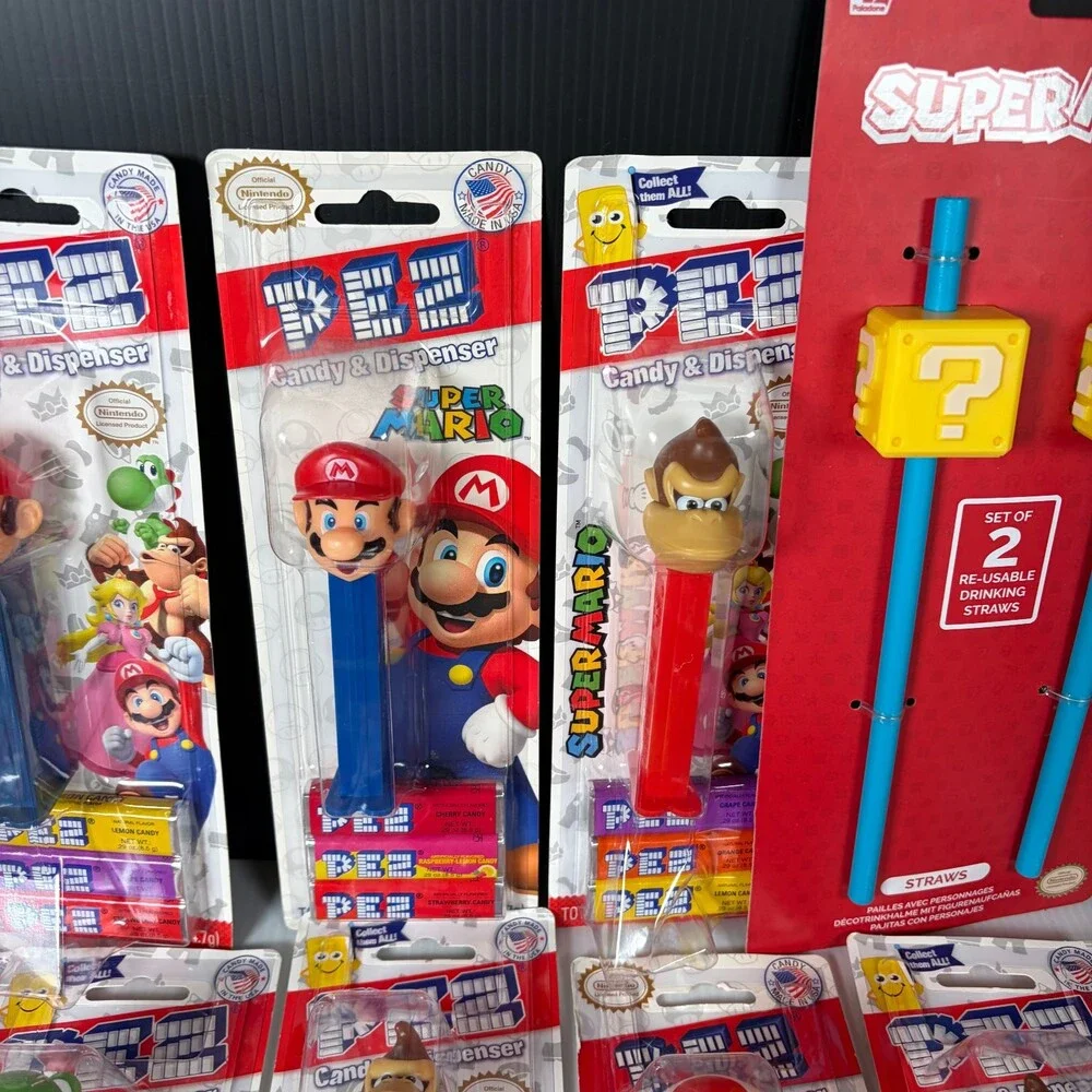 Super Mario Birthday Party Favor Lot PEZ Dispensers Zelda Plates Napkins Straws